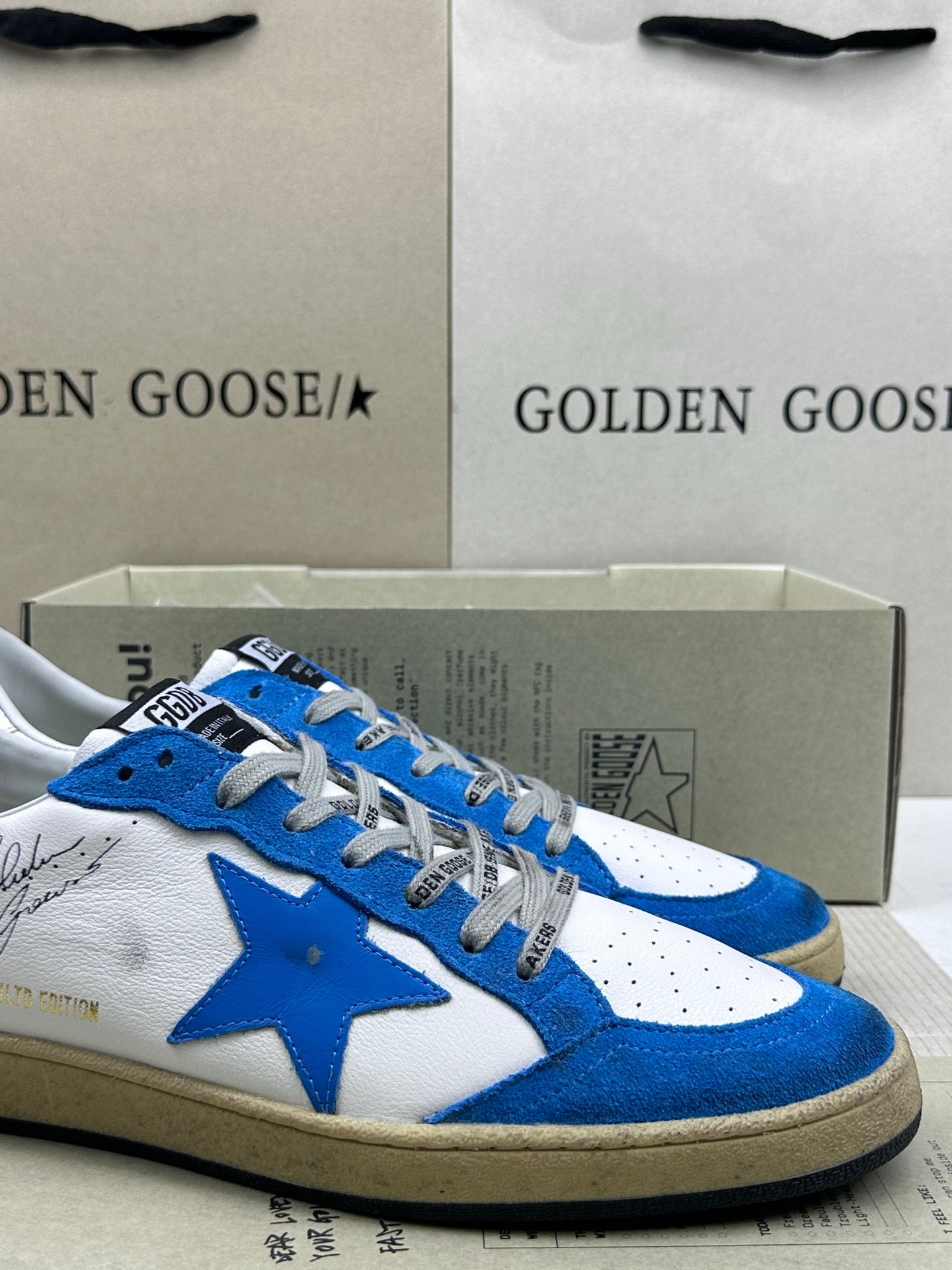 Golden Goose Ball-Star 'LTD Blue Leather Star/Silver Heel Tab'