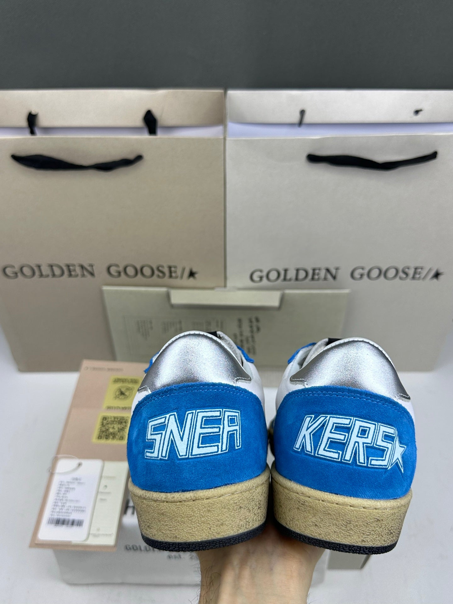 Golden Goose Ball-Star 'LTD Blue Leather Star/Silver Heel Tab'