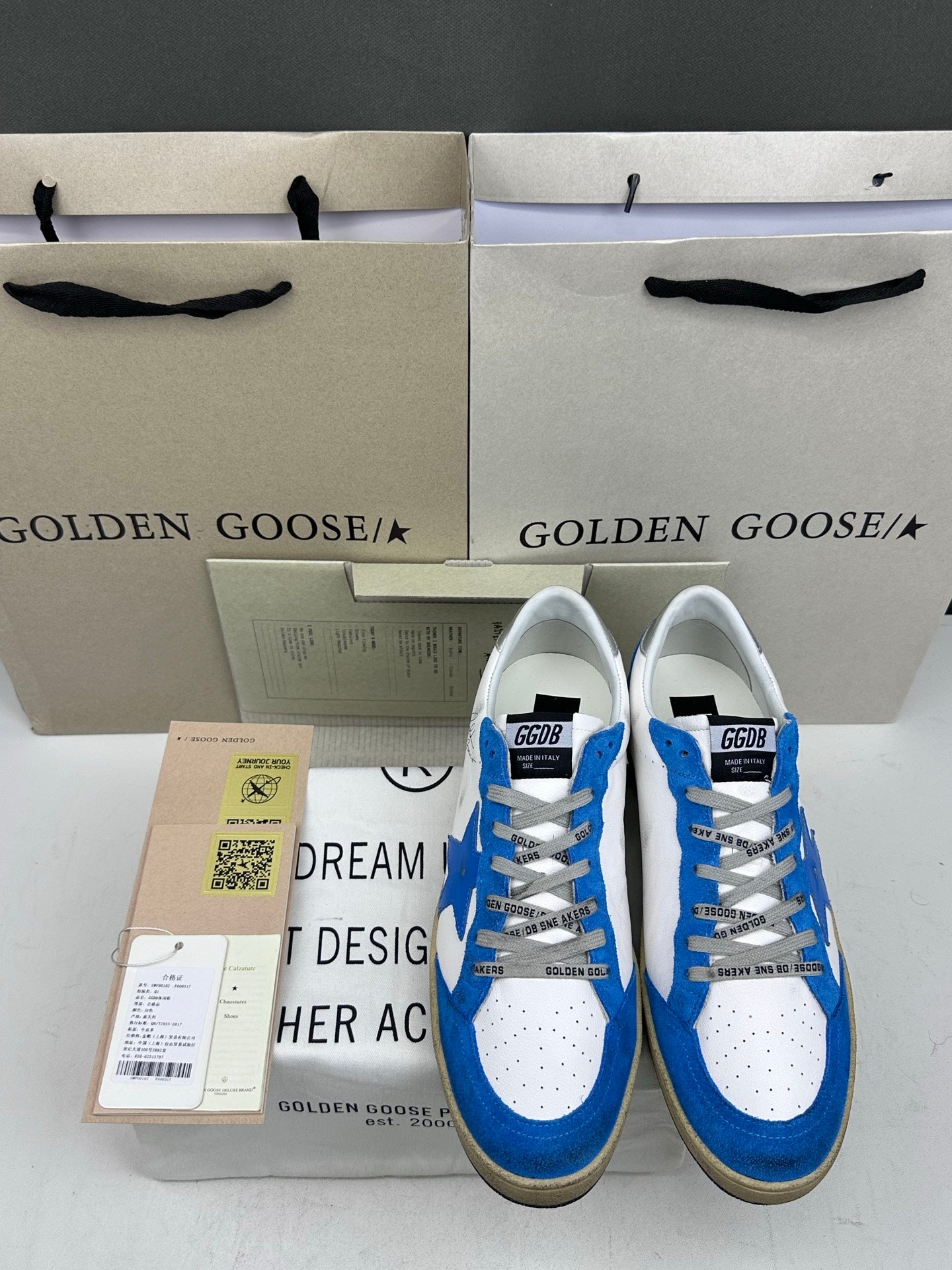 Golden Goose Ball-Star 'LTD Blue Leather Star/Silver Heel Tab'