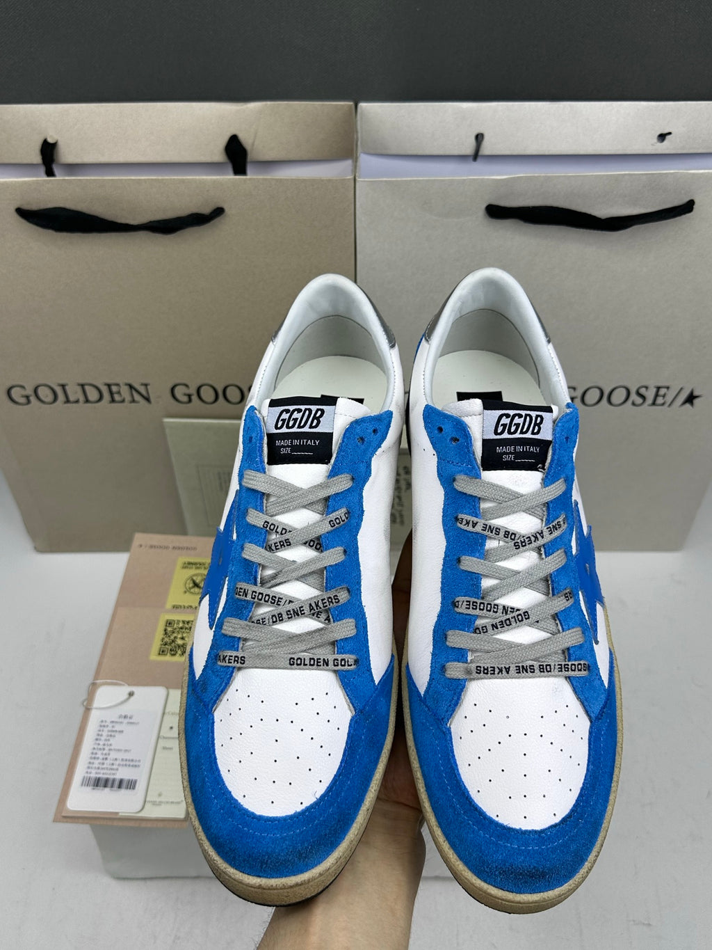 Golden Goose Ball-Star 'LTD Blue Leather Star/Silver Heel Tab'