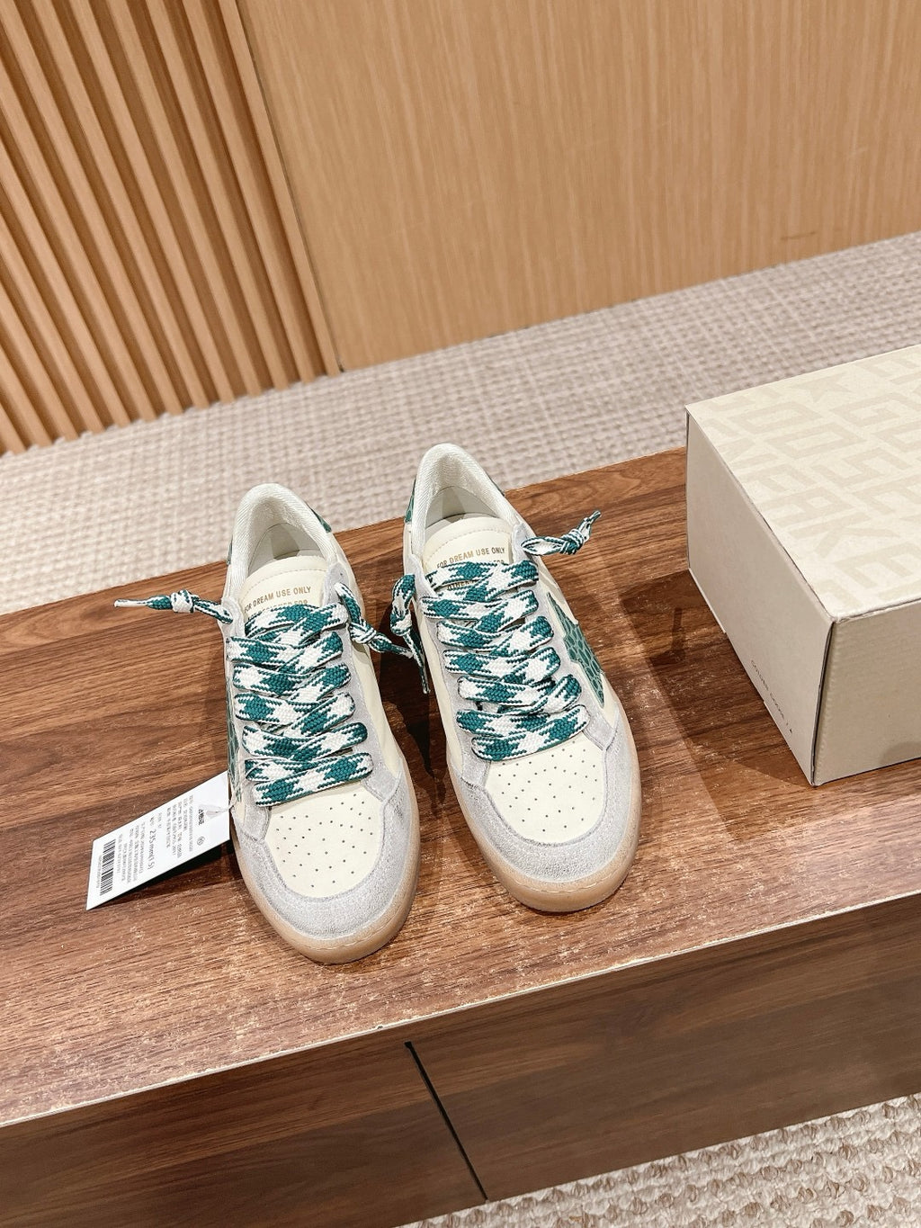 Golden Goose Ball-Star 'LTD Green Crocodile Print Star & Heel Tab'