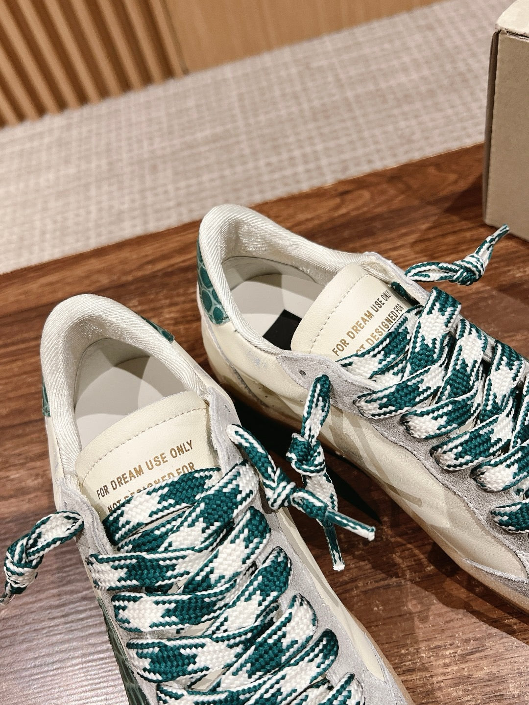 Golden Goose Ball-Star 'LTD Green Crocodile Print Star & Heel Tab'