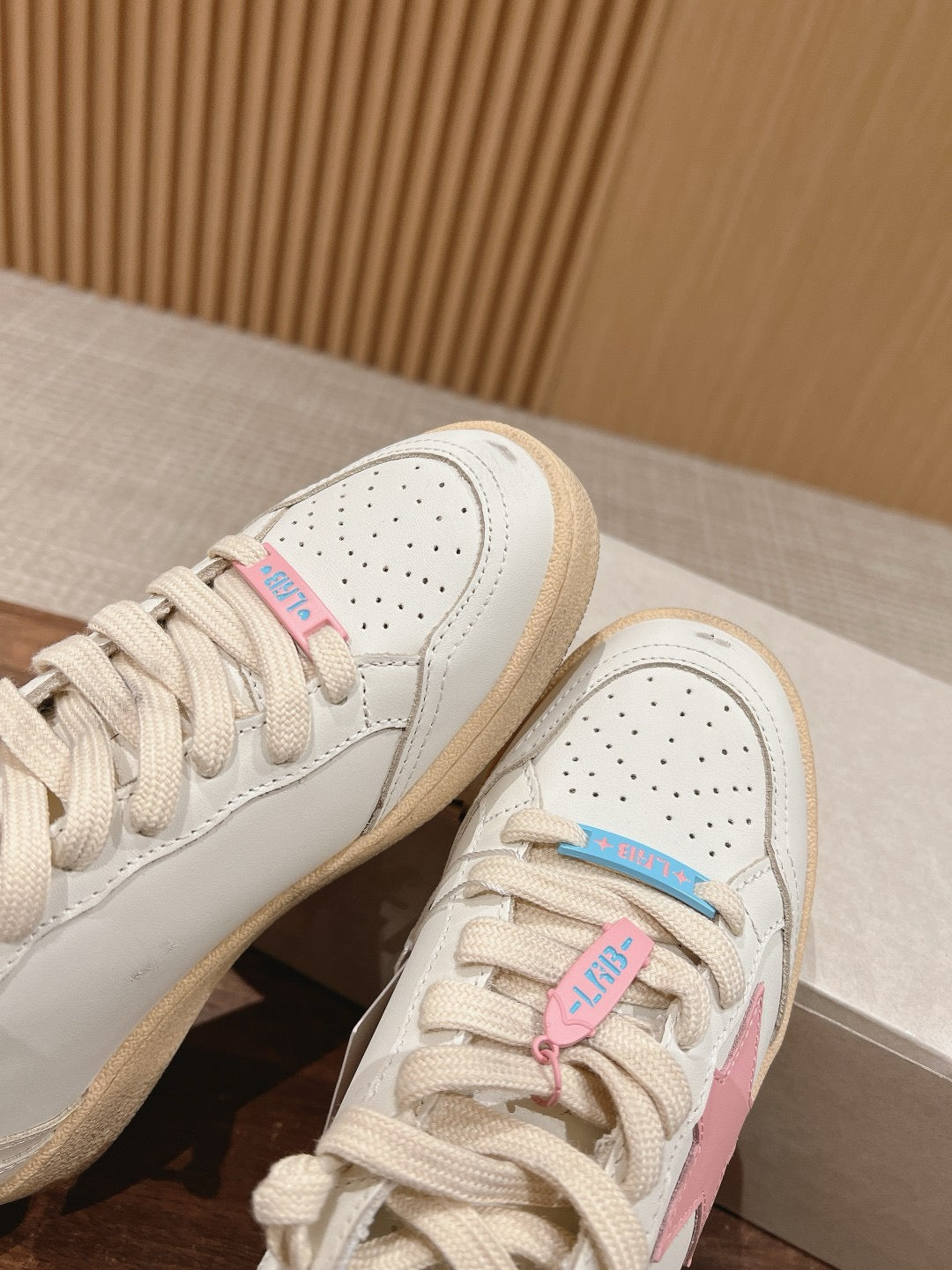 Golden Goose Ball-Star 'Pink Star/Baby Blue Heel Tab'