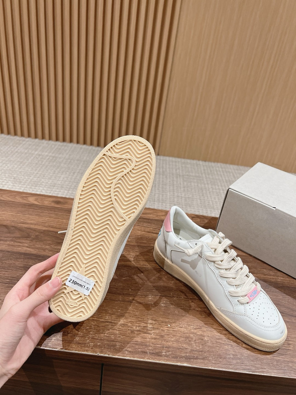 Golden Goose Ball-Star 'Pink Star/Baby Blue Heel Tab'