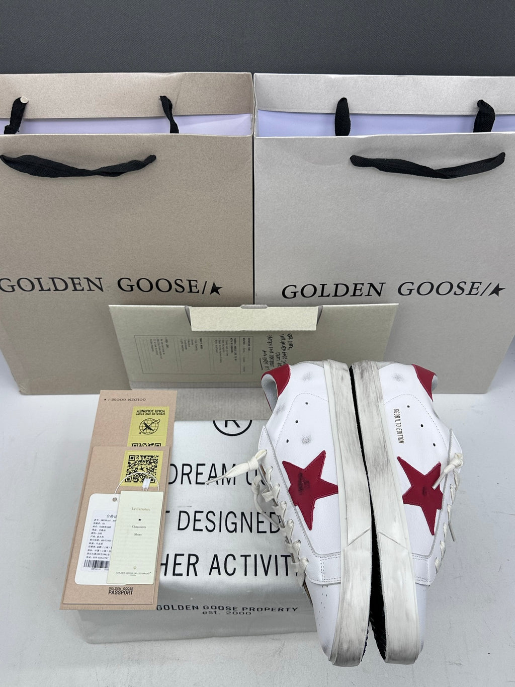 Golden Goose Super-Star 'Red Leather Star & Heel Tab'