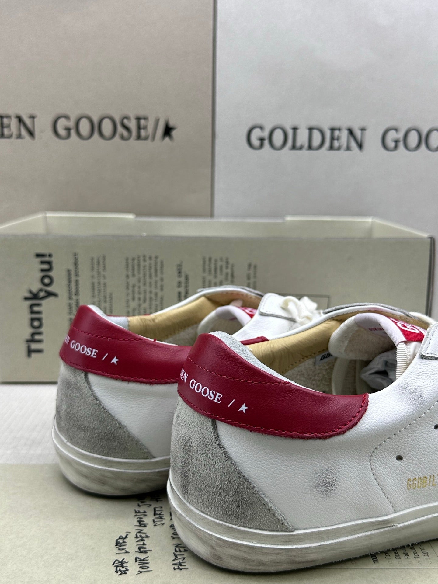 Golden Goose Super-Star 'Red Leather Star & Heel Tab'