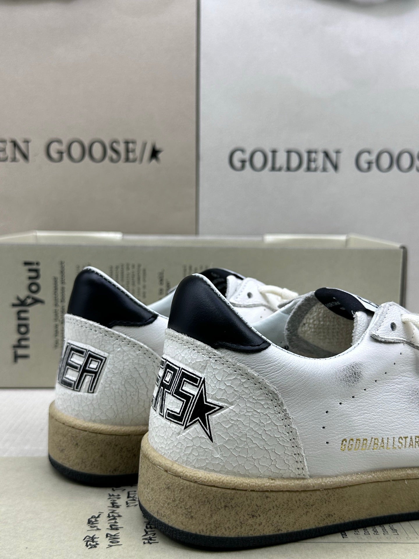 Golden Goose Ball-Star 'Grey Suede Star/Black Heel Tab'