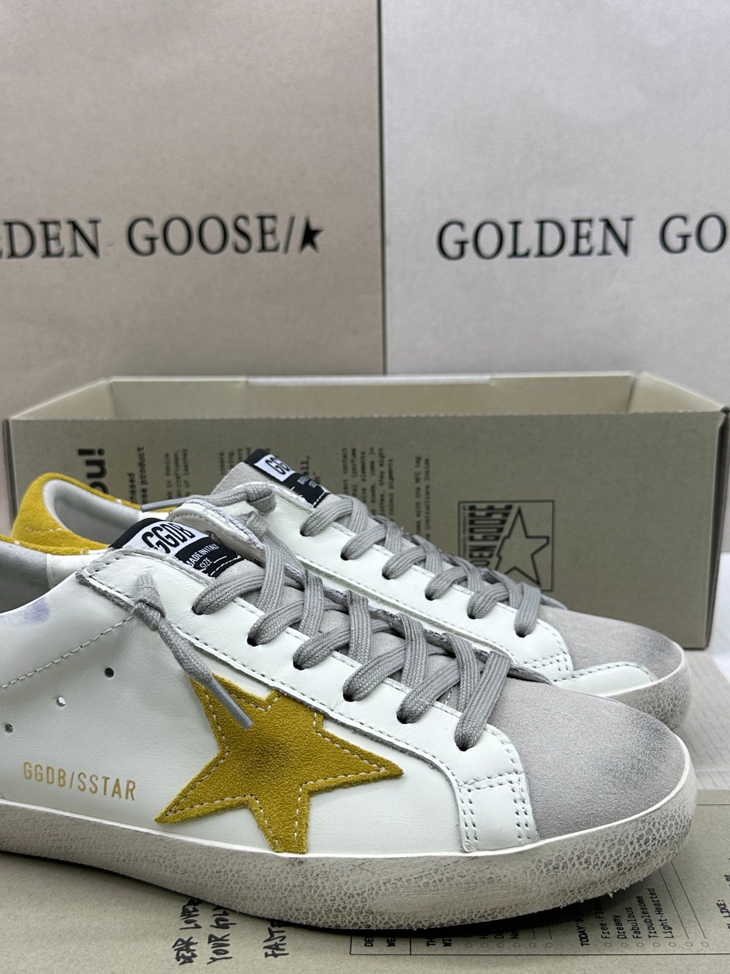 Golden Goose Super-Star 'Yellow Suede Star & Heel Tab'