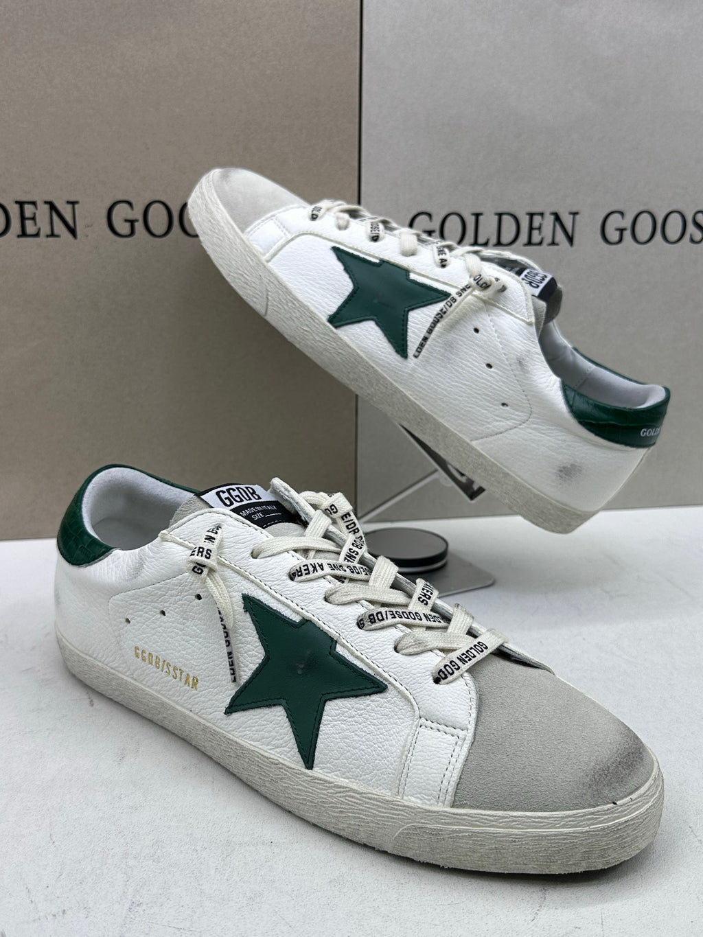 Golden Goose Super-Star 'Green Leather Star/Green Crocodile Heel Tab'