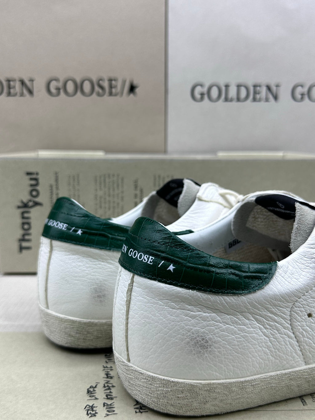 Golden Goose Super-Star 'Green Leather Star/Green Crocodile Heel Tab'