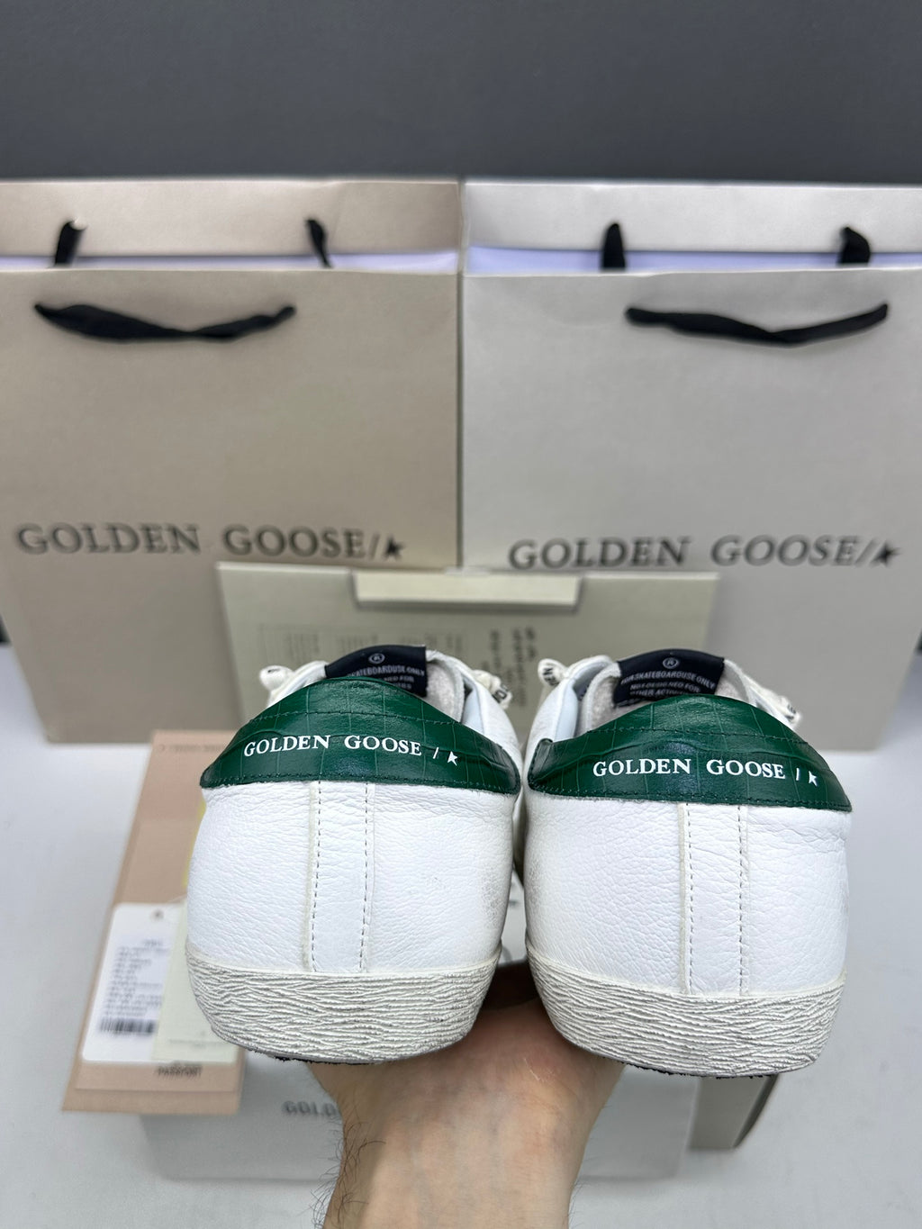 Golden Goose Super-Star 'Green Leather Star/Green Crocodile Heel Tab'