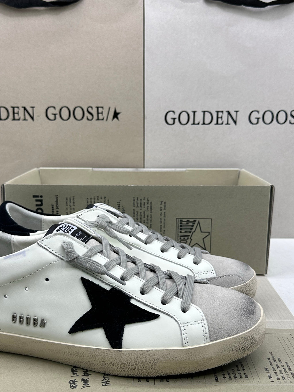 Golden Goose Super-Star 'Black Suede Star & Heel Tab'