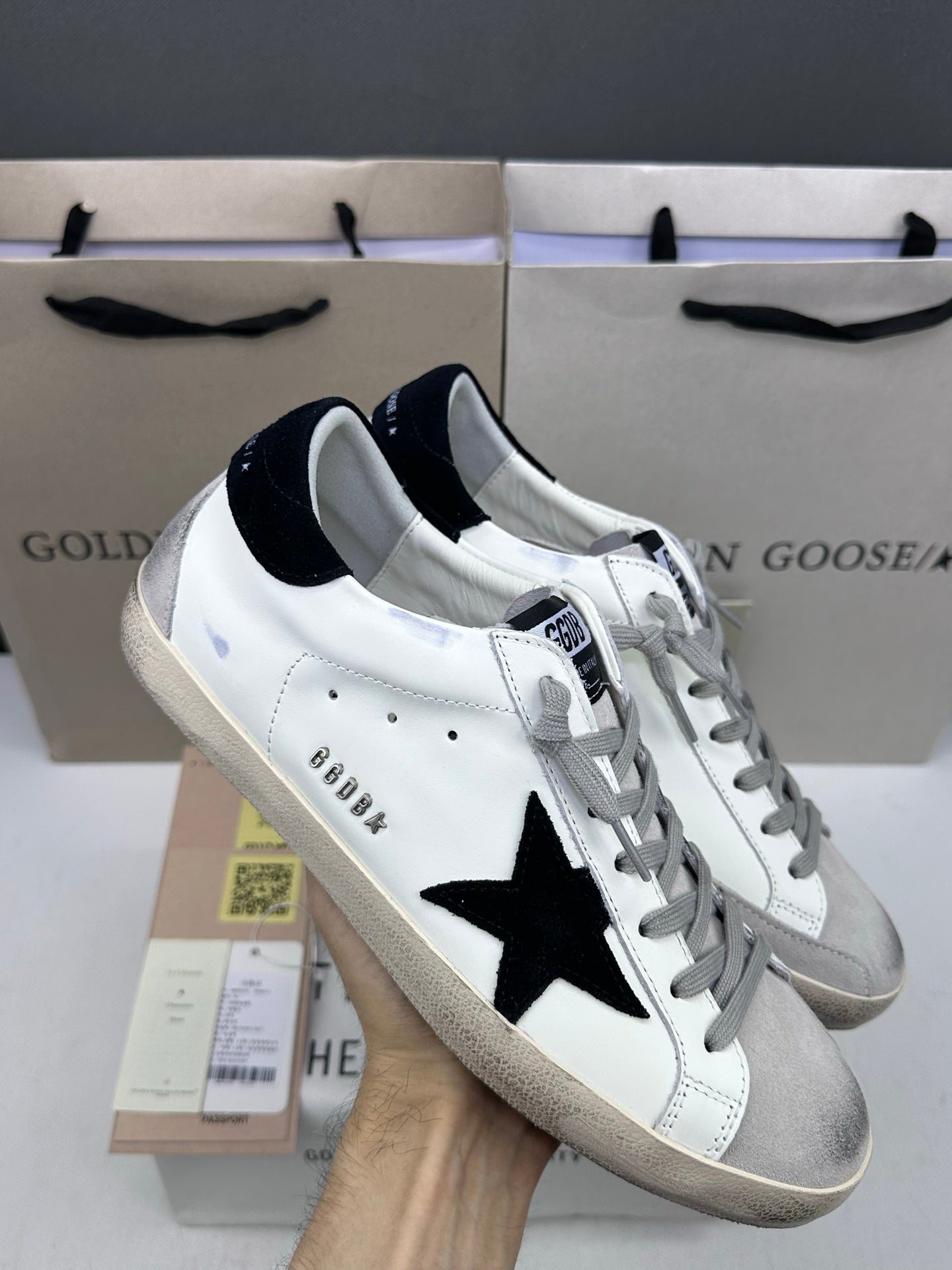 Golden Goose Super-Star 'Black Suede Star & Heel Tab'