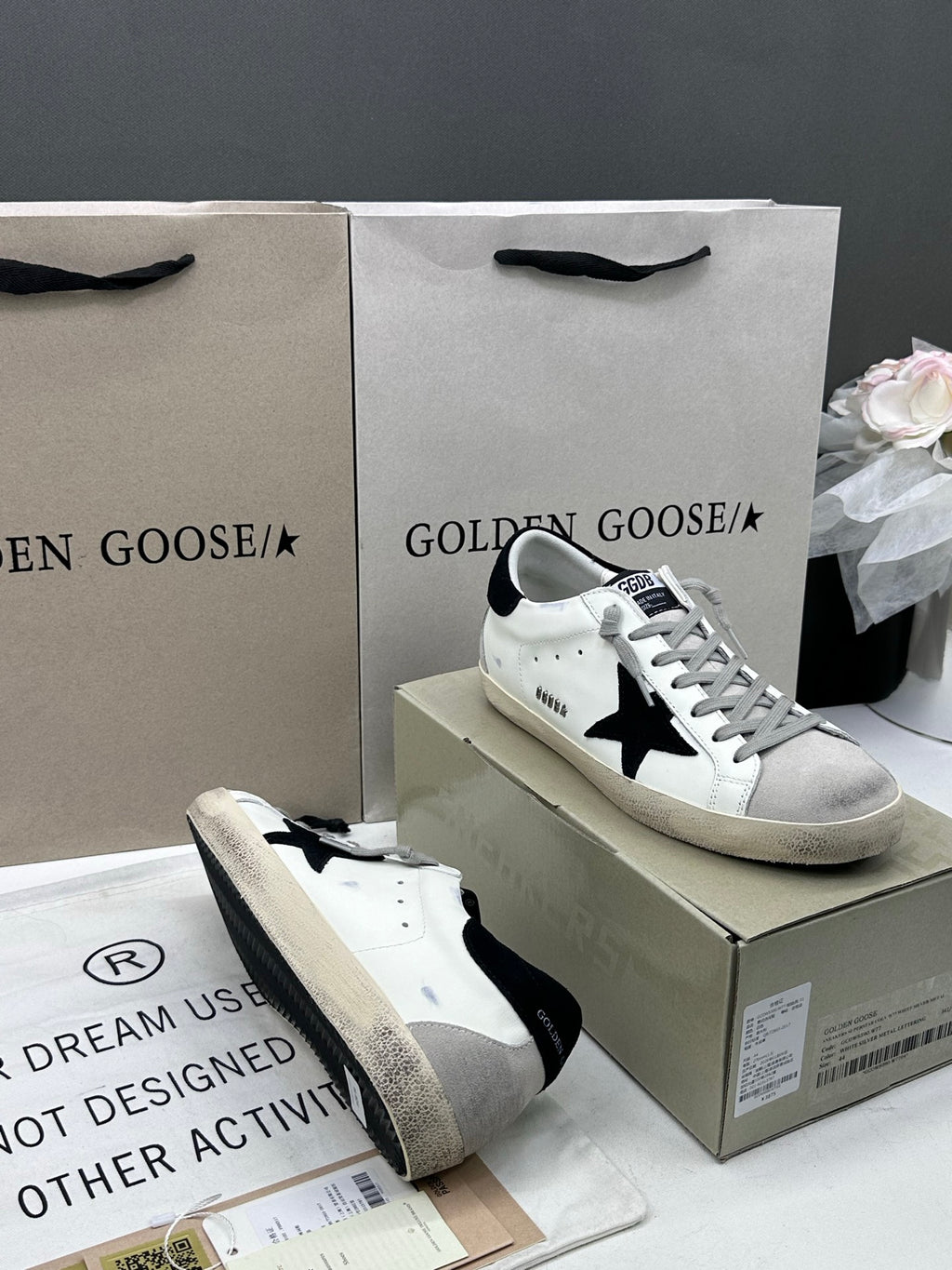Golden Goose Super-Star 'Black Suede Star & Heel Tab'