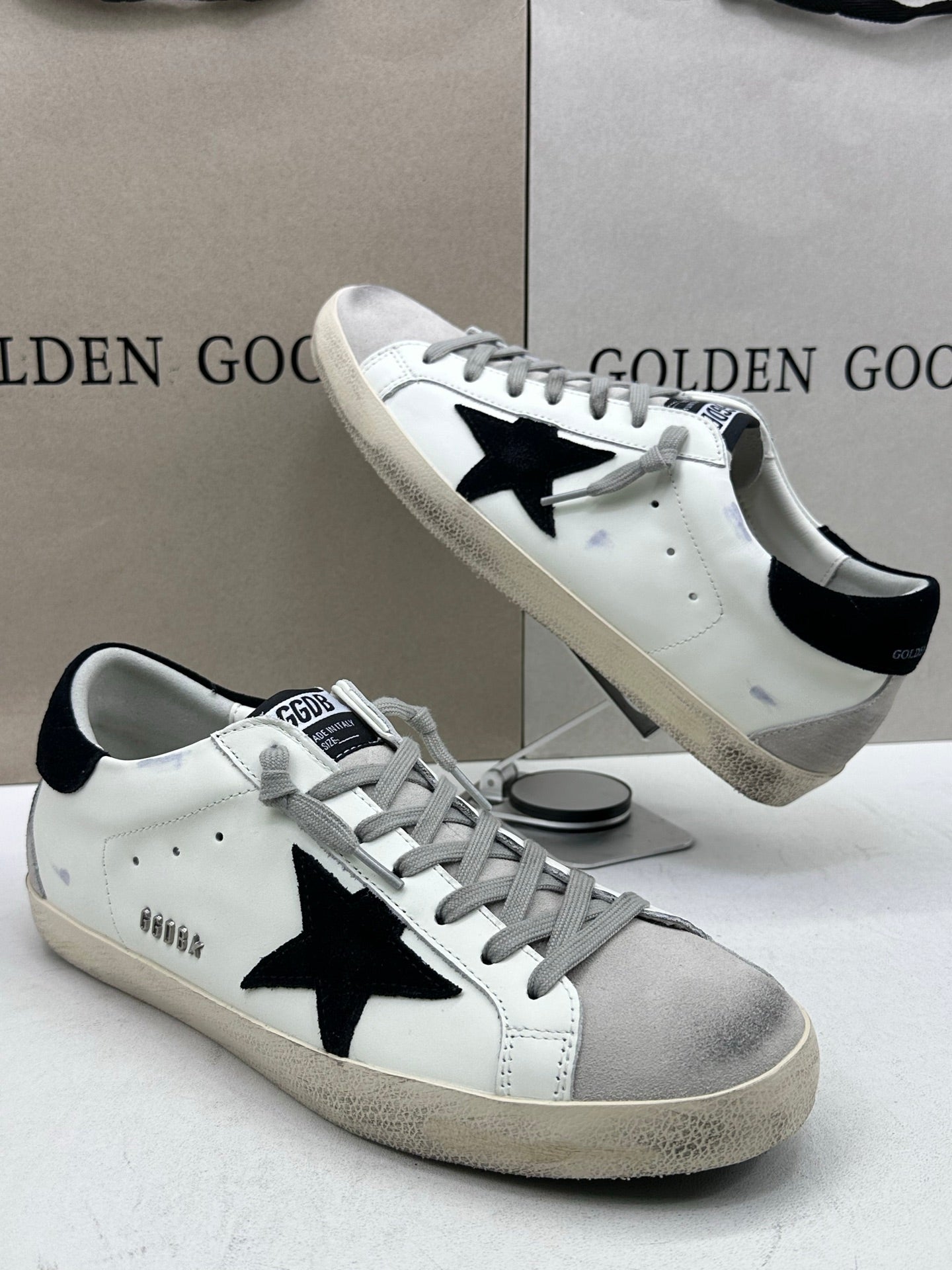 Golden Goose Super-Star 'Black Suede Star & Heel Tab'