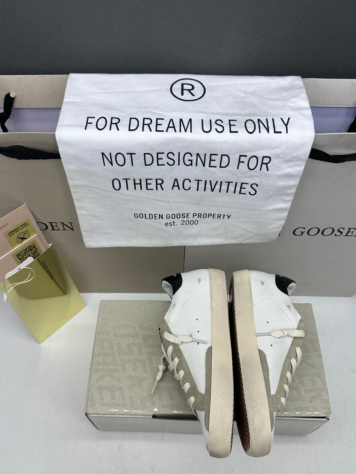 Golden Goose Super-Star 'White Leather With Graffiti Doodles Blue Star/Black Tab'