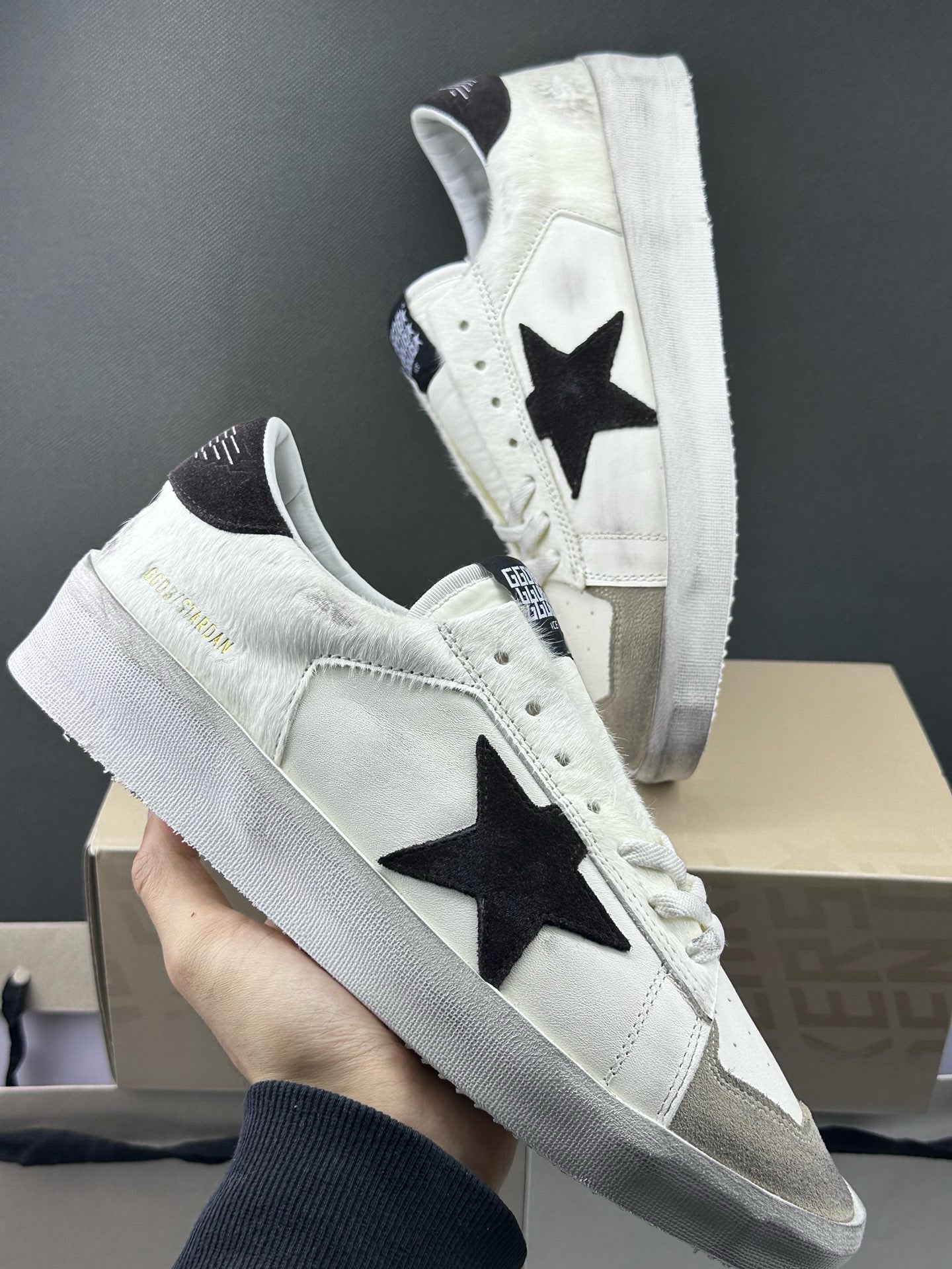 Golden Goose Stardan 'Black Suede Star & Heel Tab'