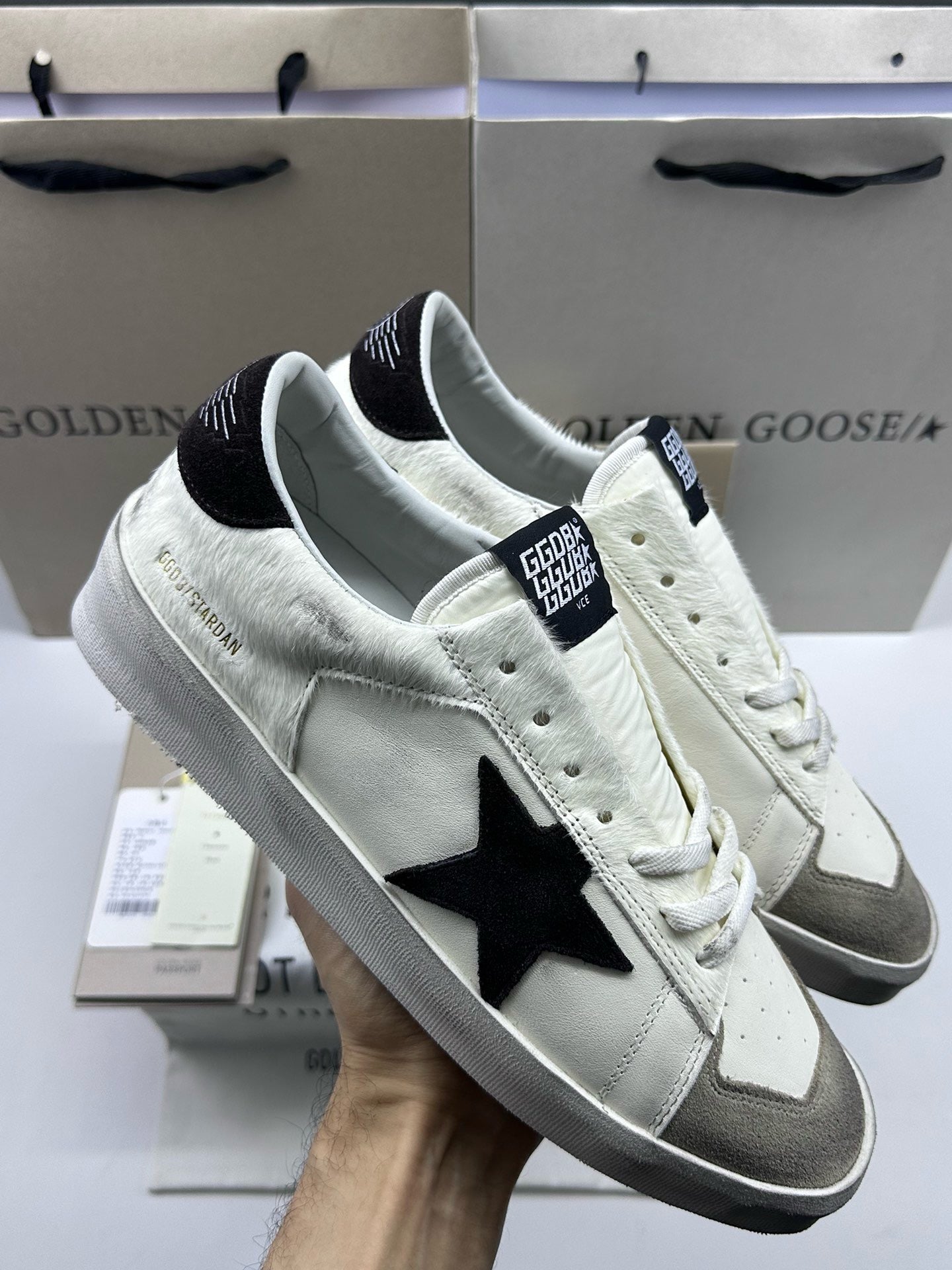 Golden Goose Stardan 'Black Suede Star & Heel Tab'