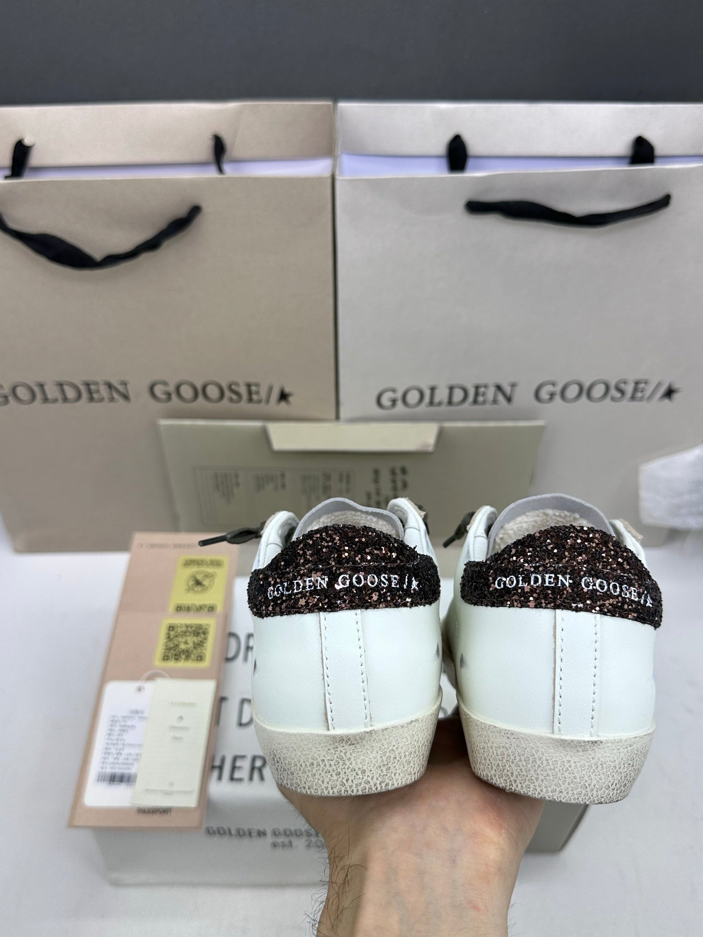 Golden Goose Super-Star 'Dark Glitter Star & Heel Tab'