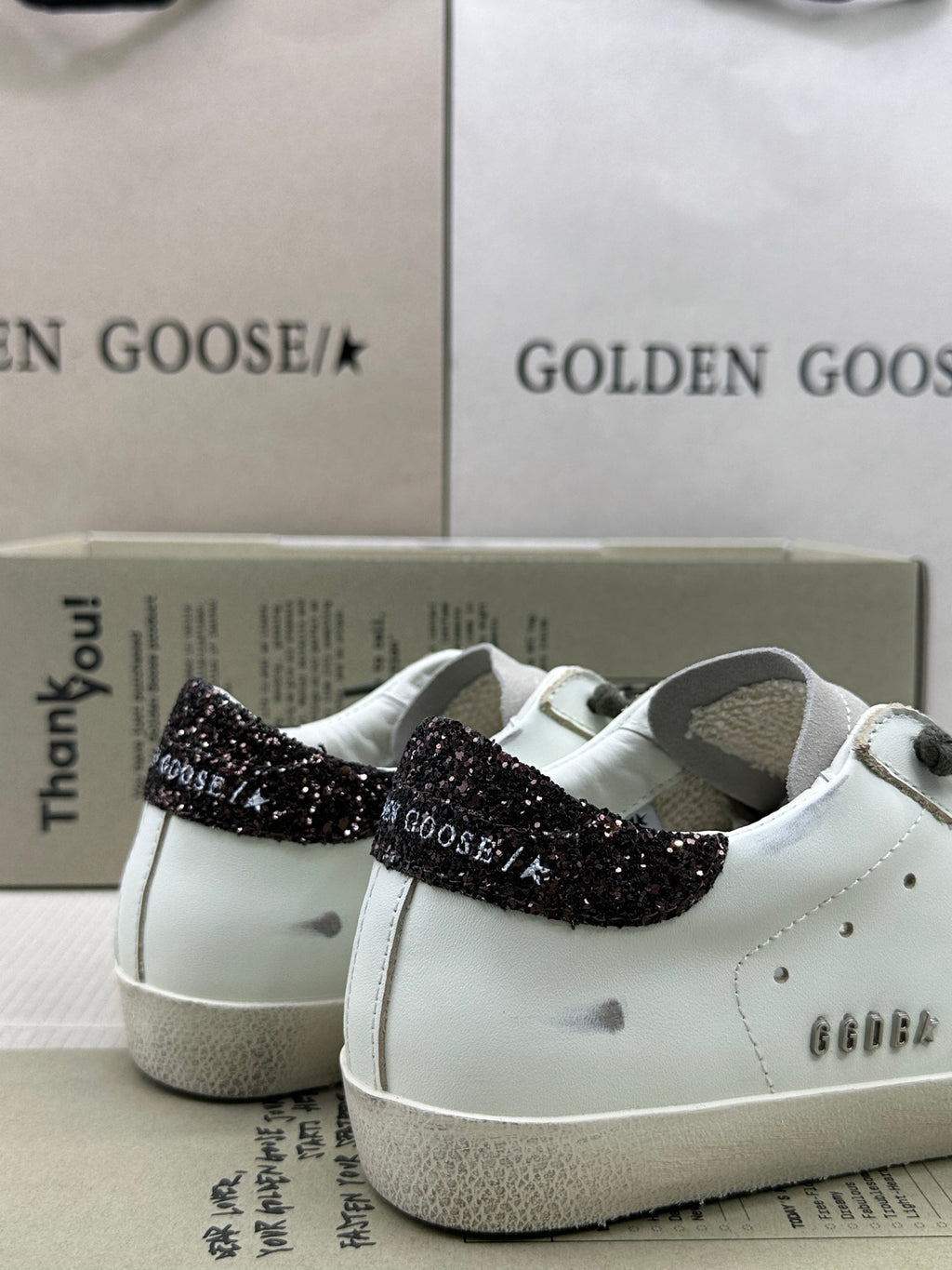 Golden Goose Super-Star 'Dark Glitter Star & Heel Tab'