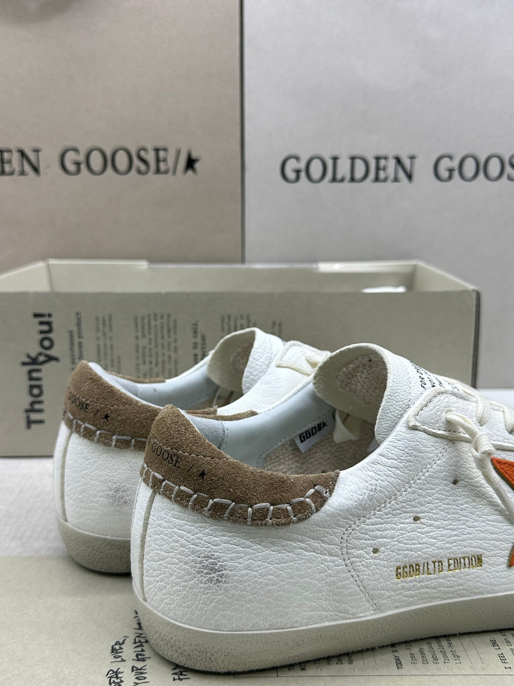 Golden Goose Super-Star 'Orange Star/Beige Tab'