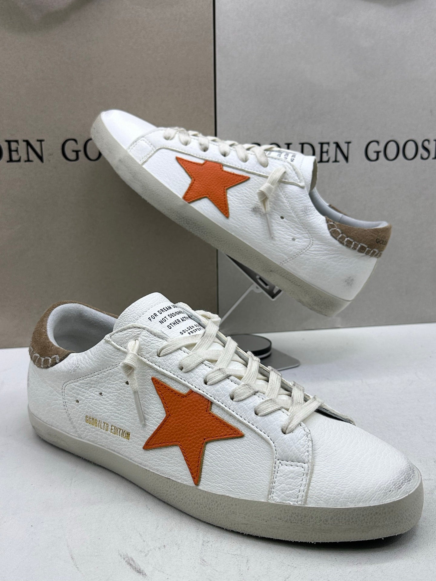 Golden Goose Super-Star 'Orange Star/Beige Tab'