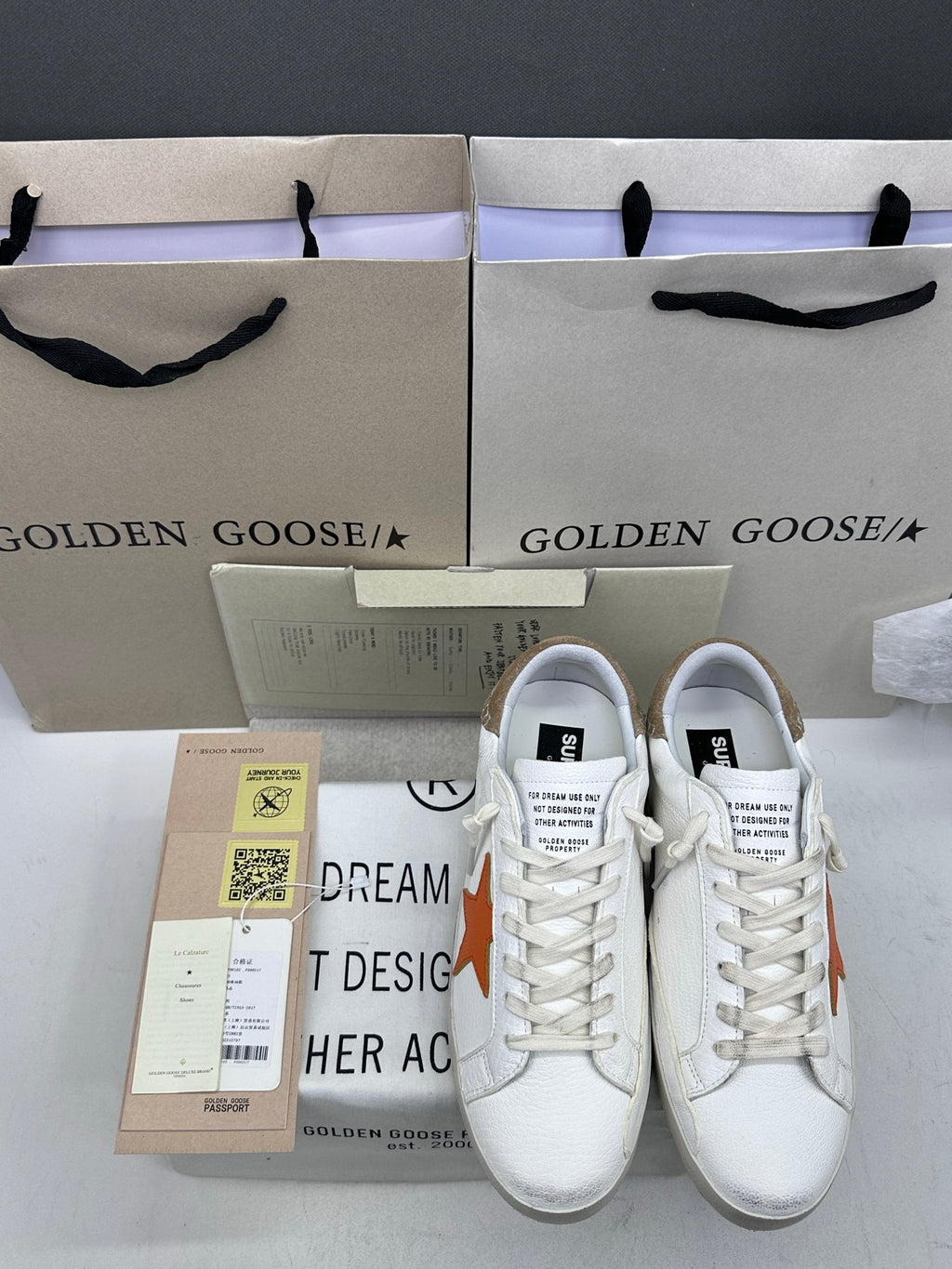 Golden Goose Super-Star 'Orange Star/Beige Tab'