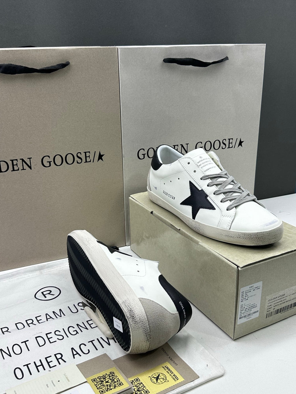 Golden Goose Super-Star 'Black Suede Star/Black Leather Heel Tab'