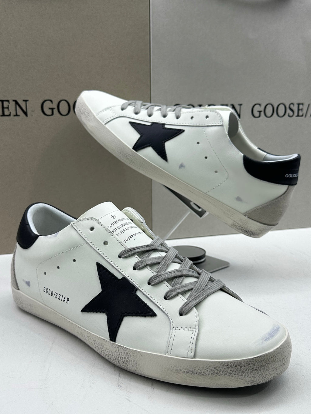 Golden Goose Super-Star 'Black Suede Star/Black Leather Heel Tab'