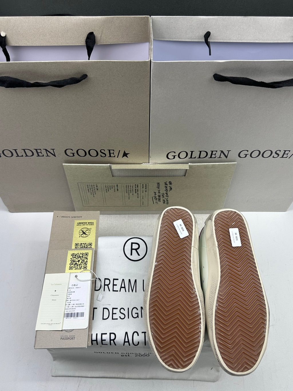 Golden Goose Super-Star 'Black Glitter Star/Red Leather Heel Tab'