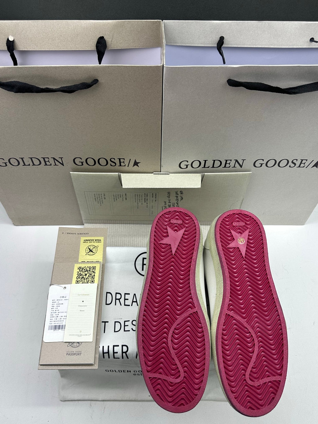 Golden Goose Ball-Star 'White Mesh White Leather Star/Red Heel Tab'