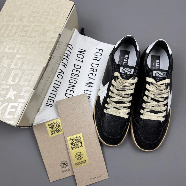 Golden Goose Ball-Star 'Black Leather White Star & Tab'