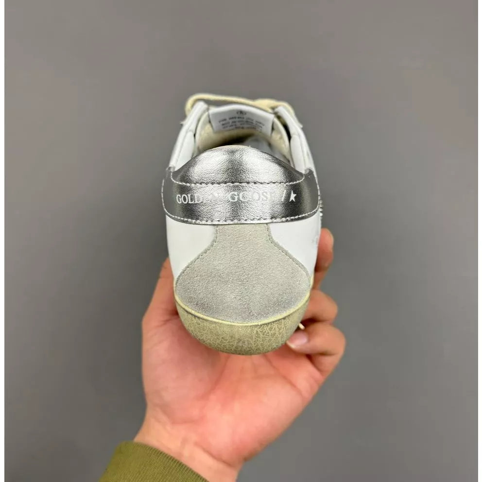 Golden Goose Super-Star 'Gold Glitter Star/Silver Heel Tab'