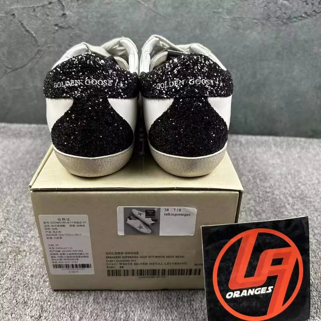 Golden Goose Super-Star 'Silver Glitter Star/Black Glitter Tab'