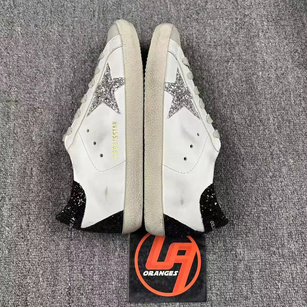 Golden Goose Super-Star 'Silver Glitter Star/Black Glitter Tab'