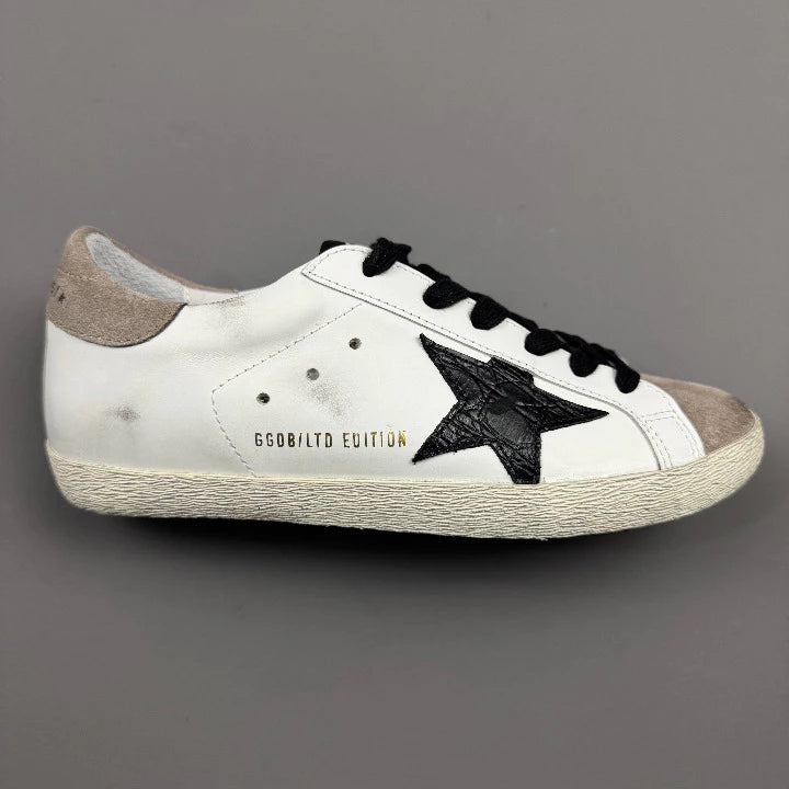 Golden Goose Super-Star 'LTD Black Leather Star/Brown Suede Toebox & Tab'