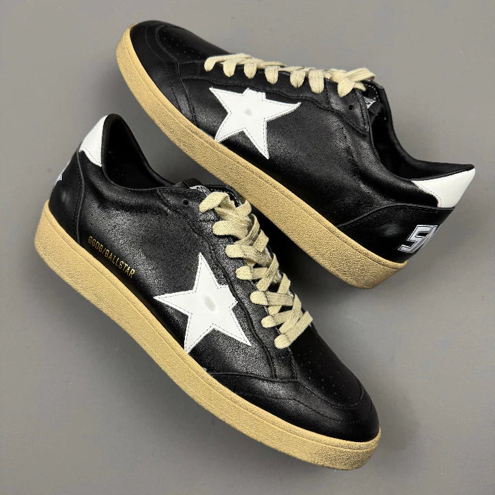 Golden Goose Ball-Star 'Black Leather White Star & Tab'