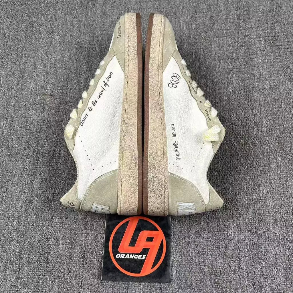 Golden Goose Ball-Star 'Dove Gray Suede Star & Heel Tab'