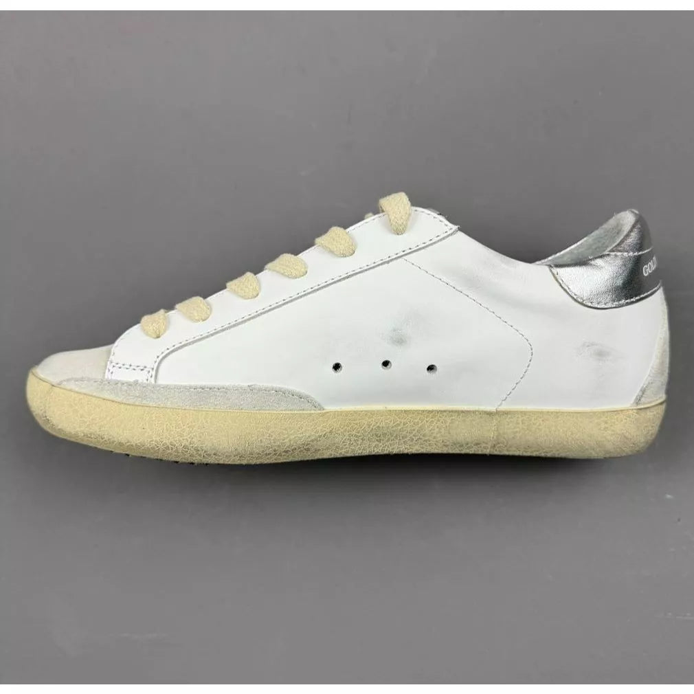 Golden Goose Super-Star 'Gold Glitter Star/Silver Heel Tab'