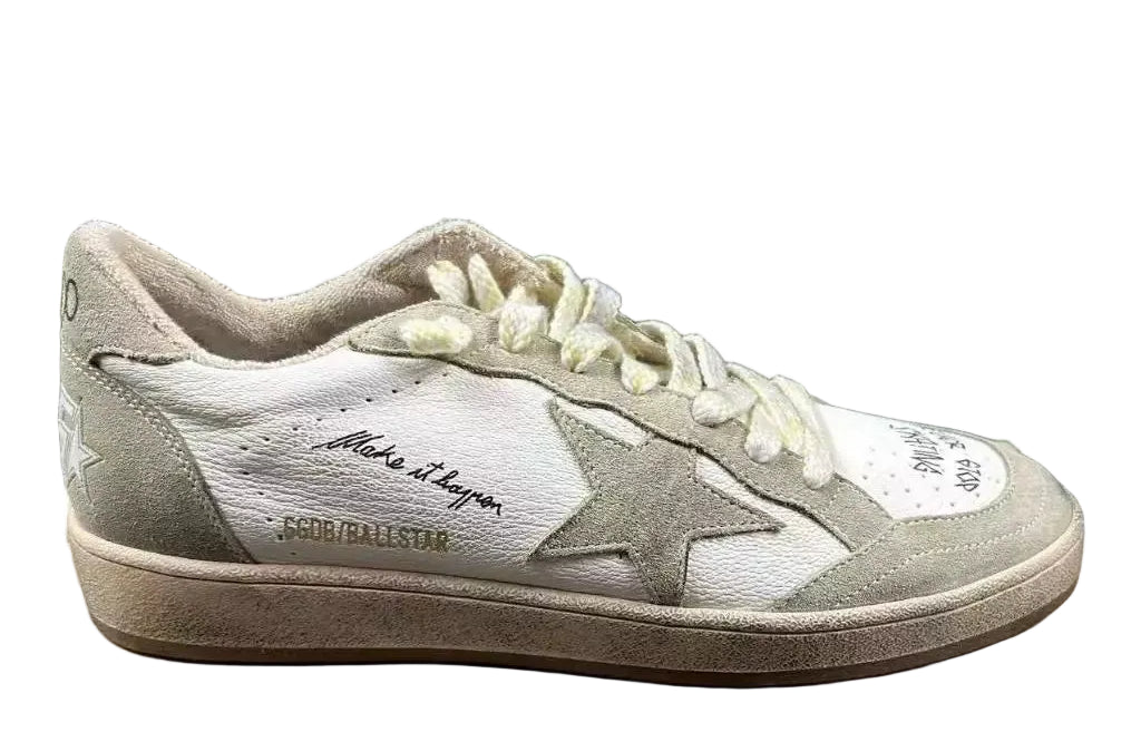 Golden Goose Ball-Star 'Dove Gray Suede Star & Heel Tab'