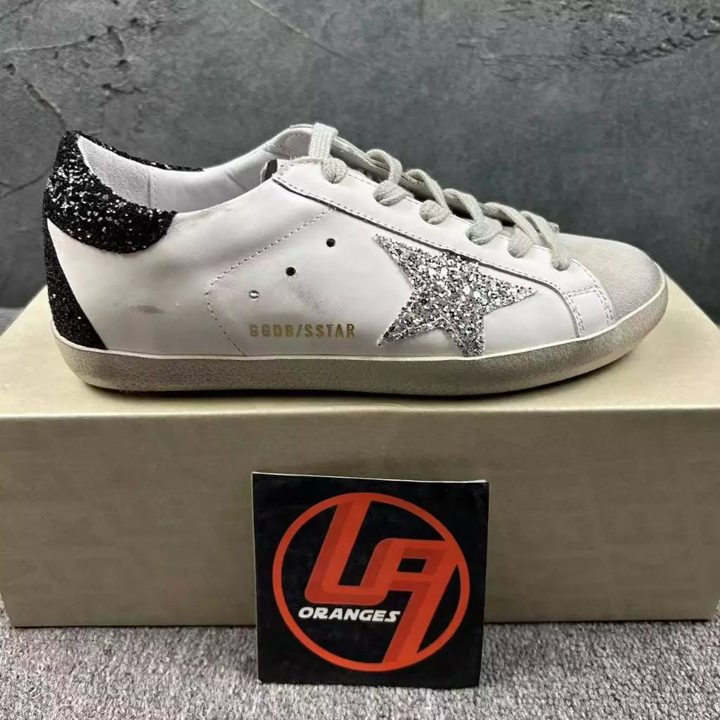 Golden Goose Super-Star 'Silver Glitter Star/Black Glitter Tab'