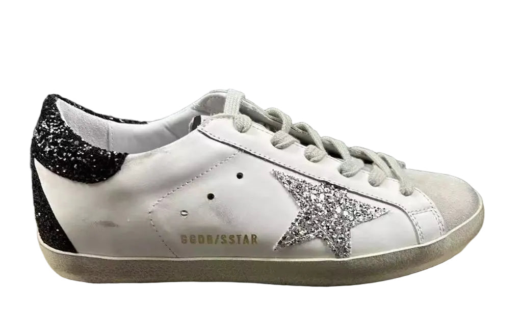 Golden Goose Super-Star 'Silver Glitter Star/Black Glitter Tab'