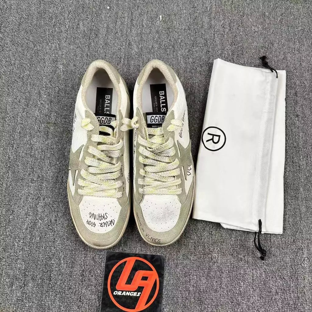 Golden Goose Ball-Star 'Dove Gray Suede Star & Heel Tab'