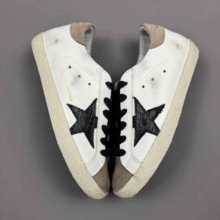 Golden Goose Super-Star 'LTD Black Leather Star/Brown Suede Toebox & Tab'