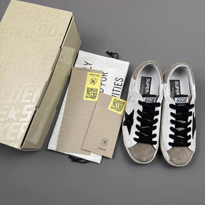 Golden Goose Super-Star 'LTD Black Leather Star/Brown Suede Toebox & Tab'