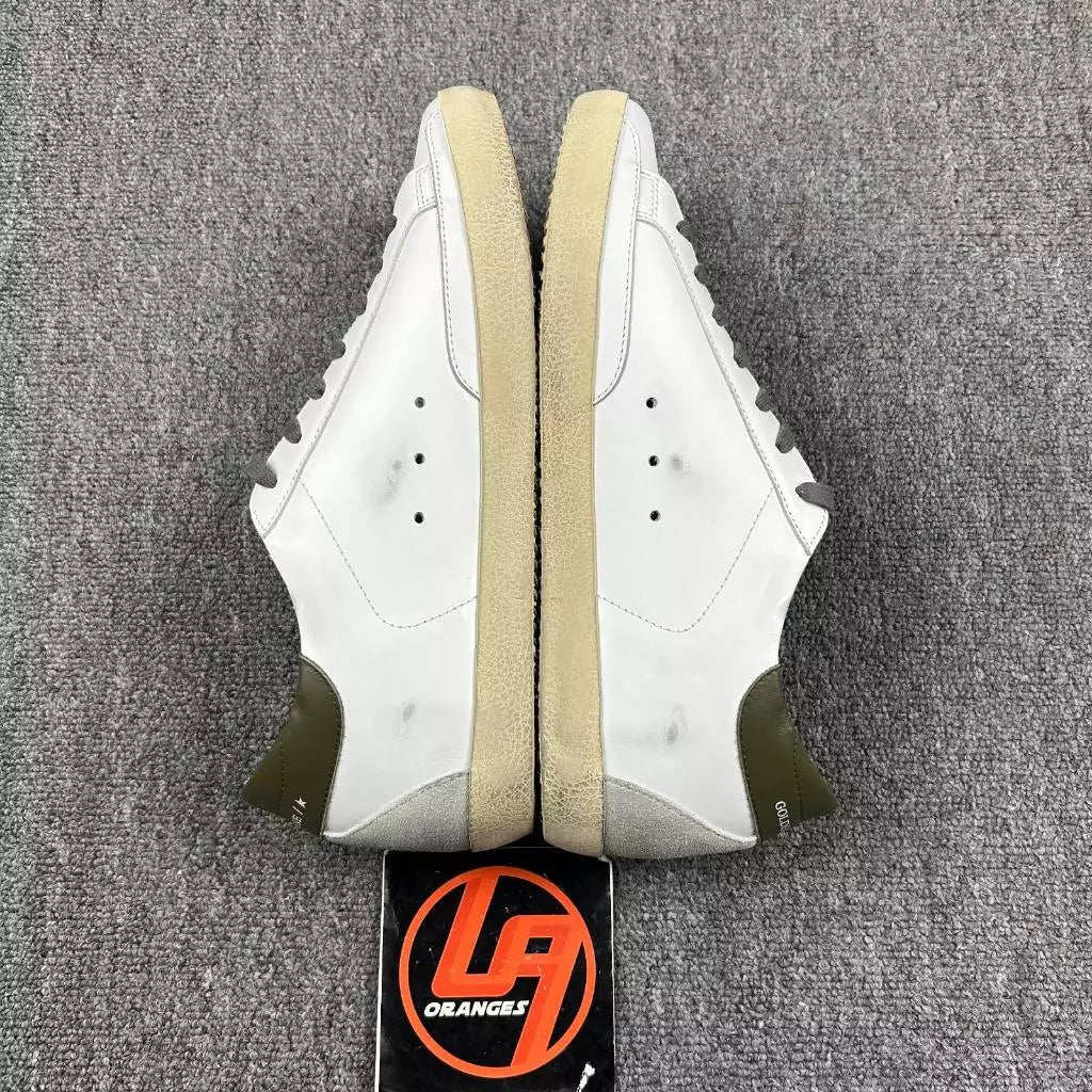 Golden Goose Super-Star 'Red Suede Star/Olive Leather Heel Tab'