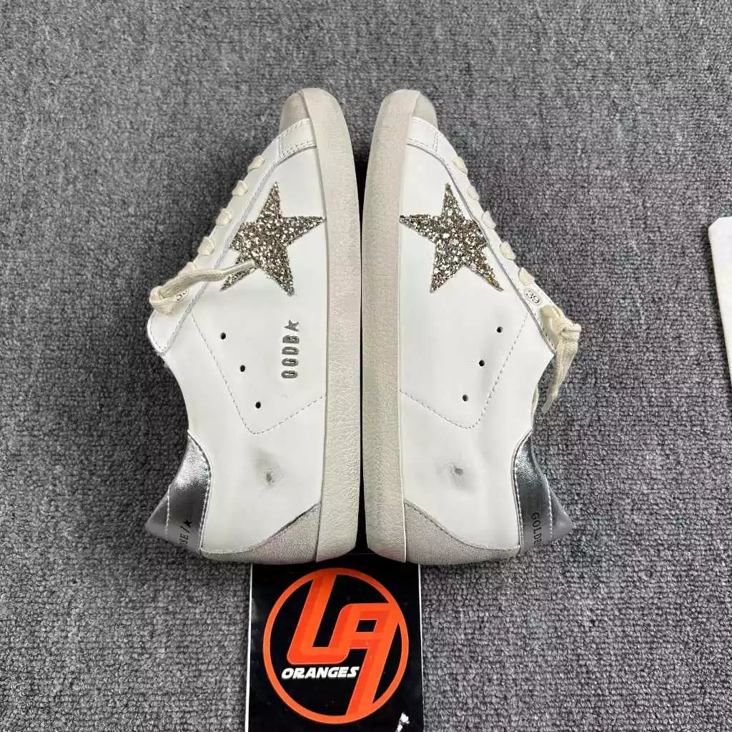 Golden Goose Super-Star 'Ruby Glitter Star/Silver Leather Heel Tab'