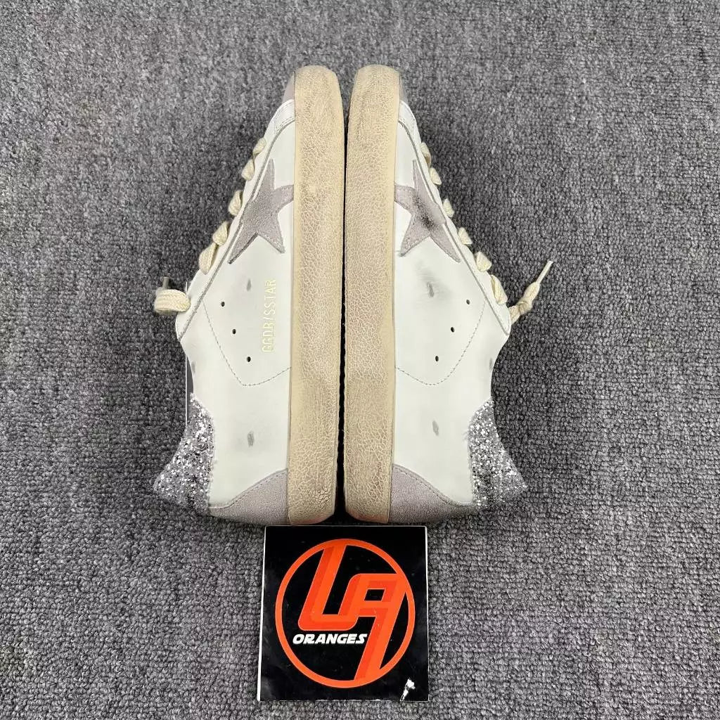 Golden Goose Super-Star 'Suede Star/Silver Glitter Heel Tab'
