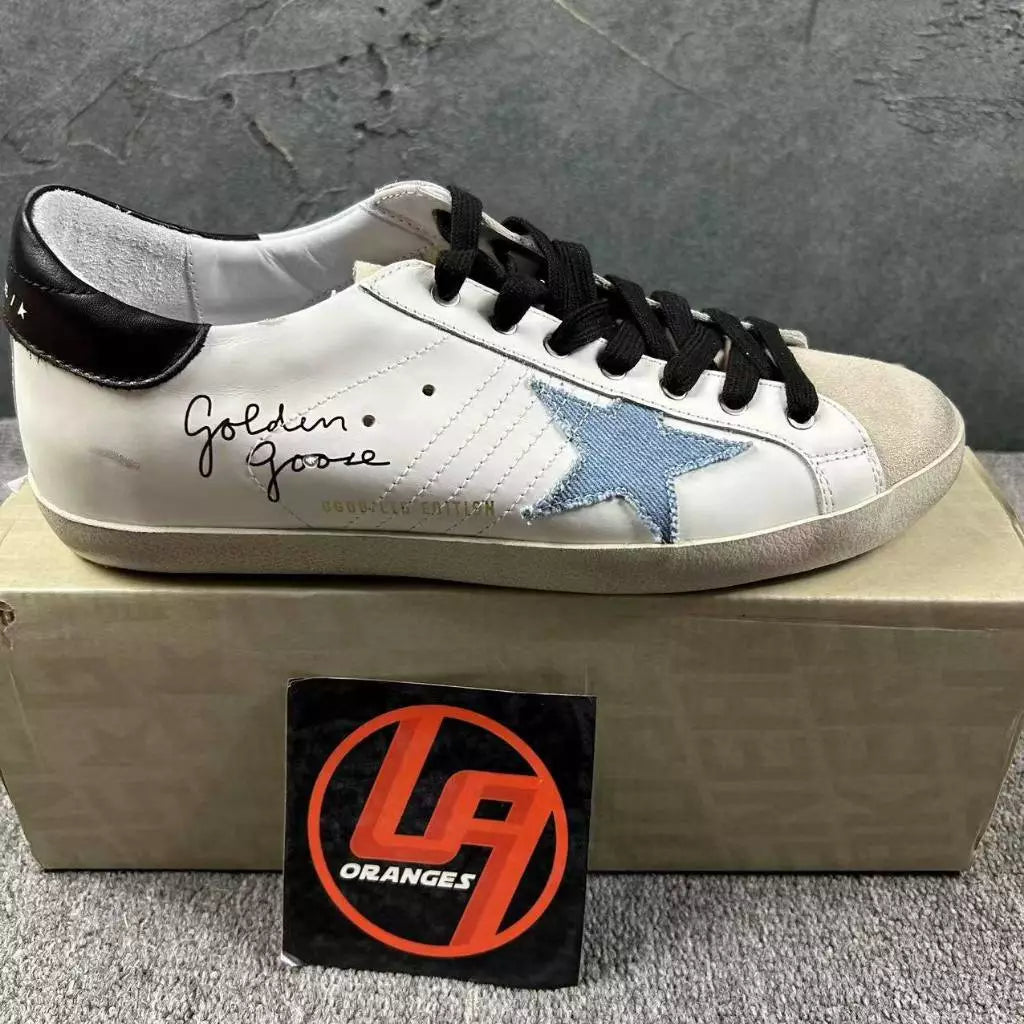 Golden Goose Super-Star 'Light Blue Denim Star Leather Black Tab'