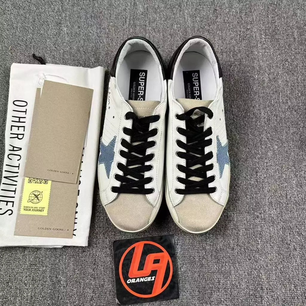 Golden Goose Super-Star 'Light Blue Denim Star Leather Black Tab'